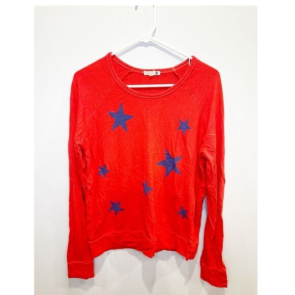 Sundry red and blue star pullover crewneck sweatshirt - Picture 1 of 3